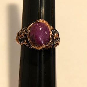 Vintage STS Amethyst Cabachon Ring
